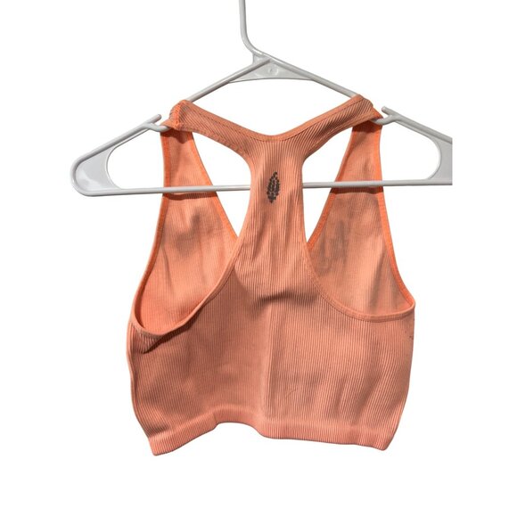 Free People Movement Peach Ribbed Racerback Sports Bra - Size S - Picture 2 of 7